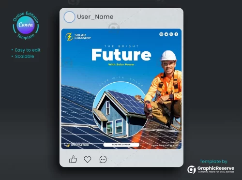 Solar Marketing Creative Ad Canva Template