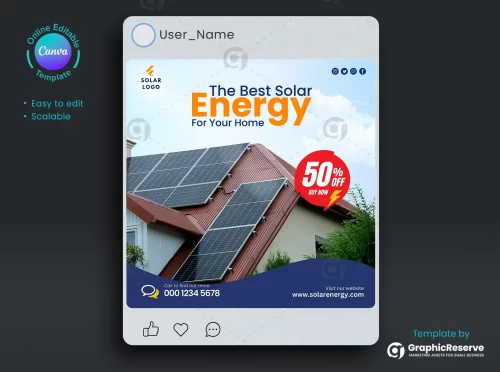 Solar Marketing Post Canva Template for Instagram