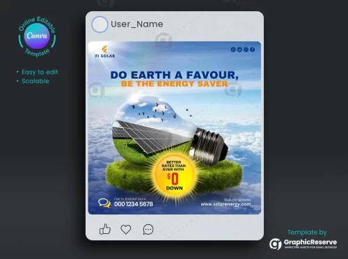 Solar Panel Advertising Instagram Banner Template