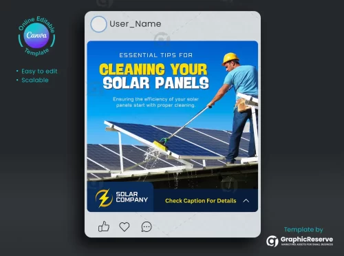 Solar Panel Advertising Post Canva Design Template