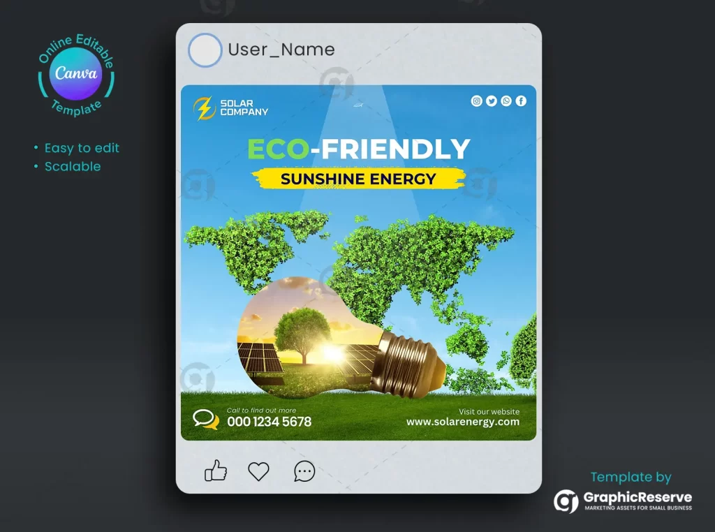 Solar Panel Banner Canva Template for Advertising