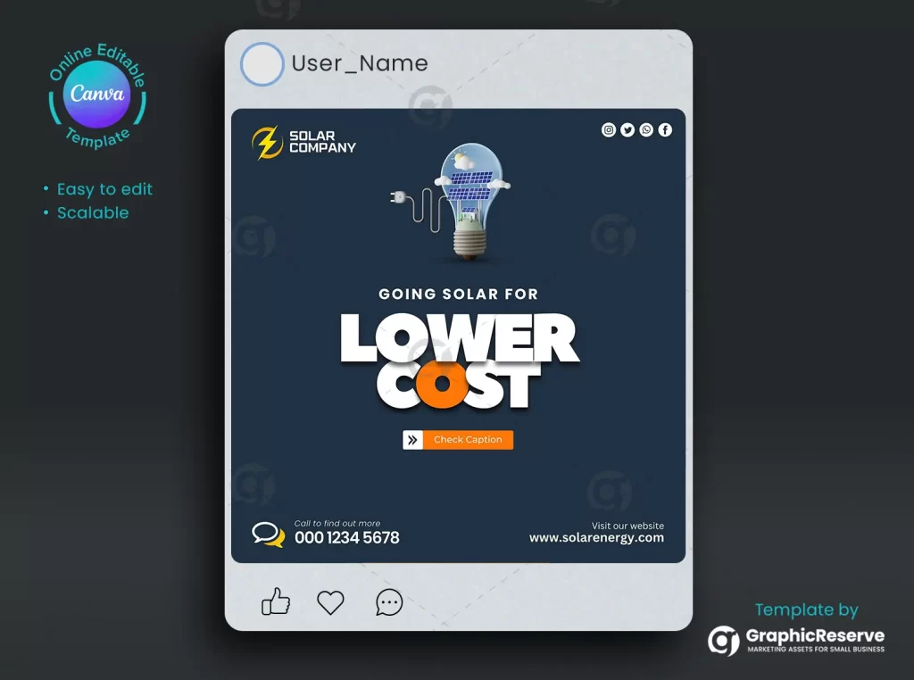 Solar Panel Marketing Canva Template for Social Media