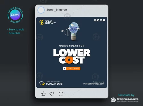 Solar Panel Marketing Canva Template for Social Media