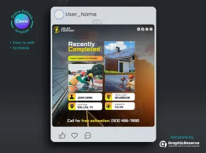 Solar Power Banner Canva Template for Social Media