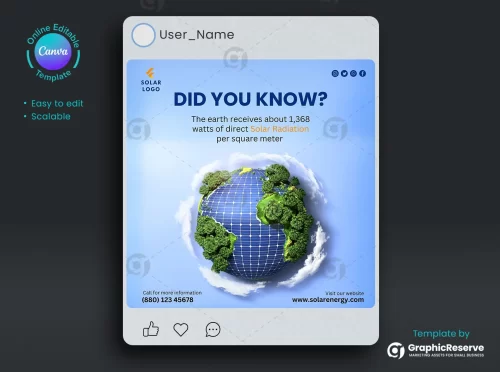 Solar Power Instagram & Facebook Design Template