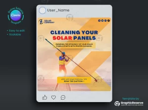 Solar Power Instagram Post Design Canva Template