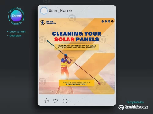 Solar Power Instagram Post Design Canva Template