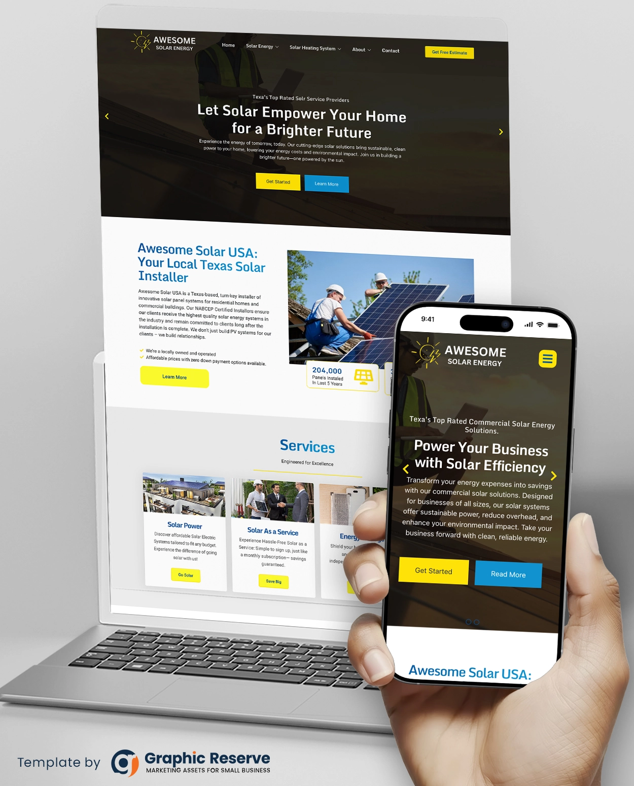 Solar Web Design Template (WordPress Elementor Theme)