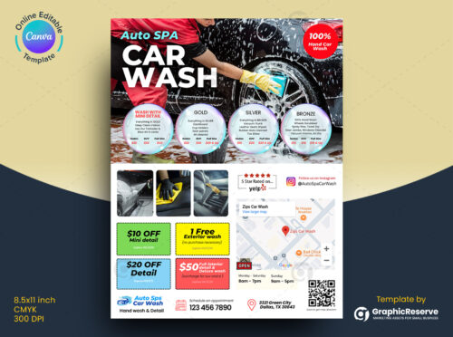 Auto Spa Flyer Design Template