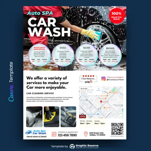 Automobile Car Wash Pricing Flyer Template Canva