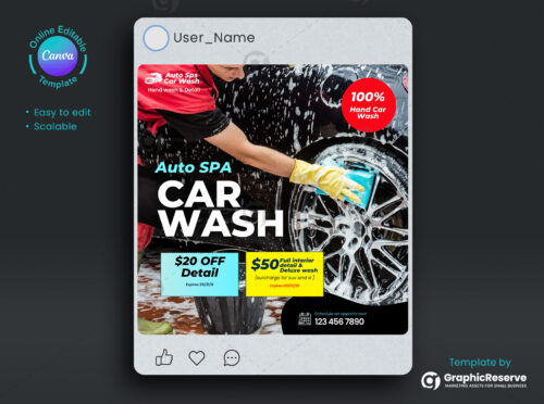 Car Wash Digital Marketing Poster Design Template