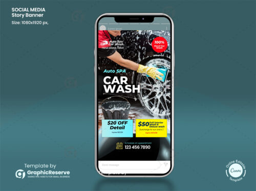 Car Wash Instagram Story Banner Template