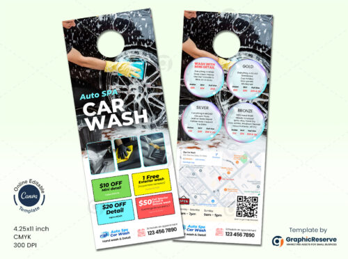 Car Wash Pricing Door Hanger Template