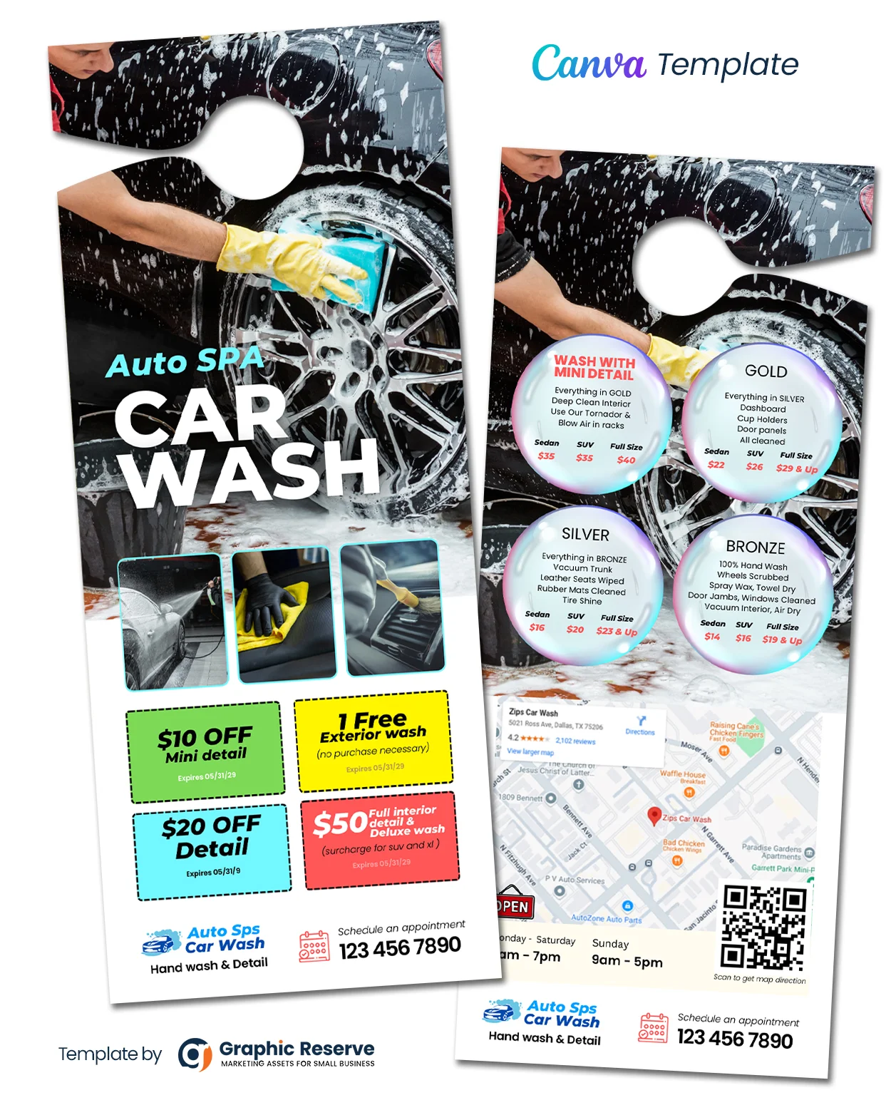 Car Wash Pricing Door Hanger Template
