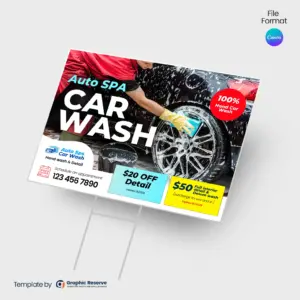 Car Wash Yard Sign Design Template