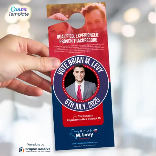 Creative Political Door Hanger Design Canva Template