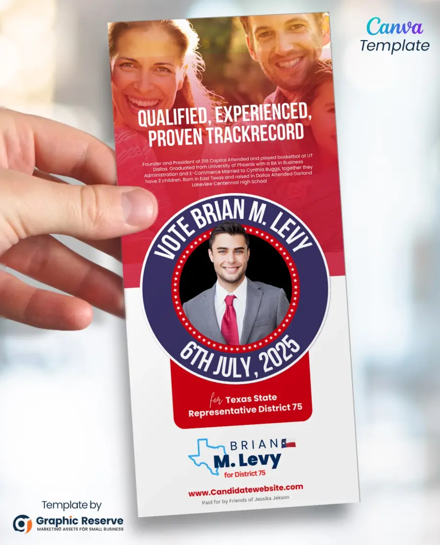 Creative Rack Card Template For political Candidate