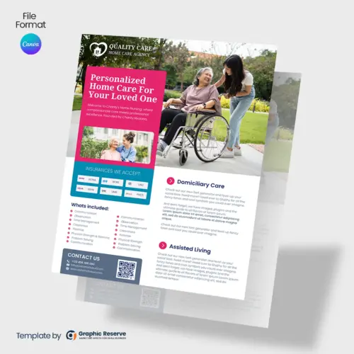 Elder Care Flyer Design Canva Template
