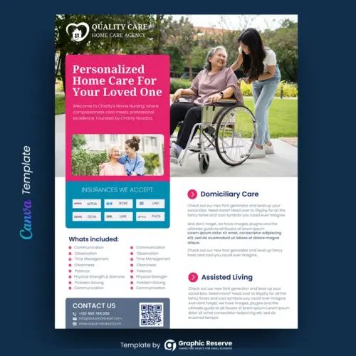 Elder Care Flyer Design Canva Template