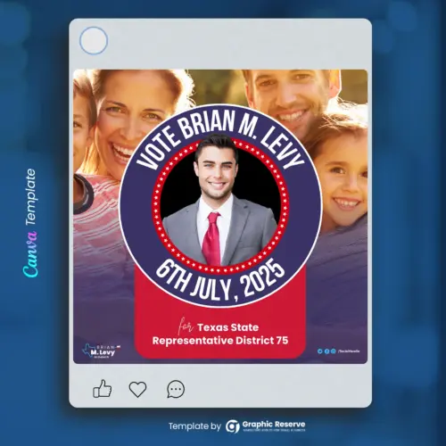 Election Campaign Candidate Social Media Poster Design Template