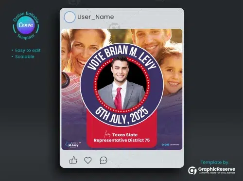 Election Campaign Candidate Social Media Poster Design Template