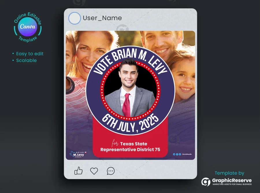 Election Campaign Candidate Social Media Poster Design Template