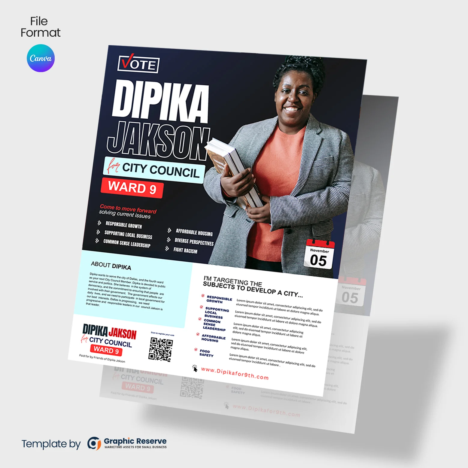 Election Campaign Flyer Canva Template