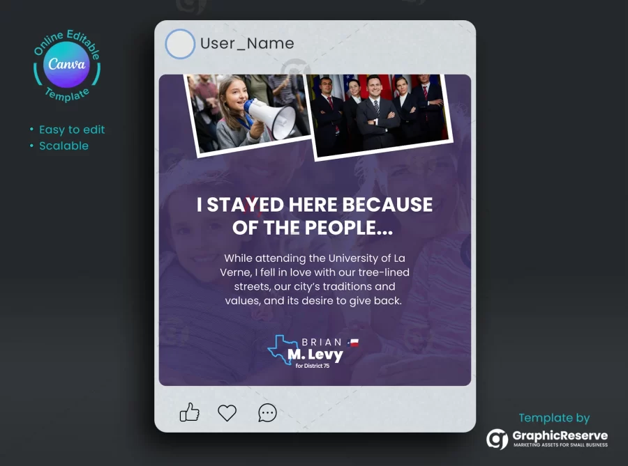 Election Candidate Social Media Post Design Canva Template