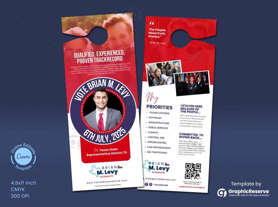 Election Door Hanger Design Canva Template