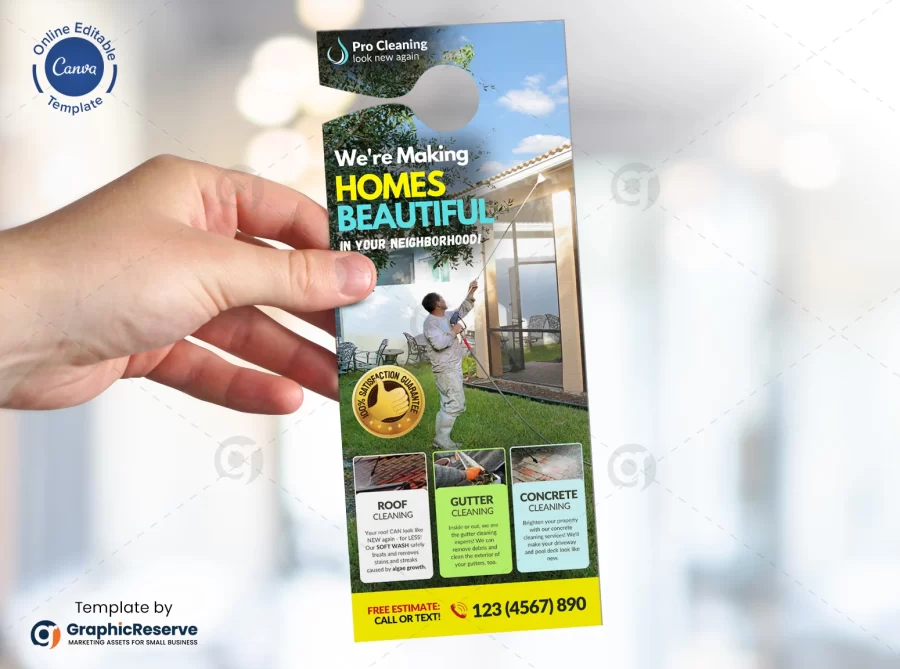 Exterior Cleaning Service Door Hanger Template