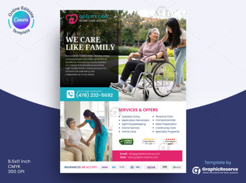 Home Care Flyer Design Template Canva