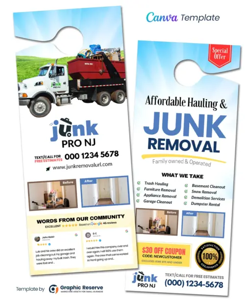Junk Removal Door Hanger Template Canva 1