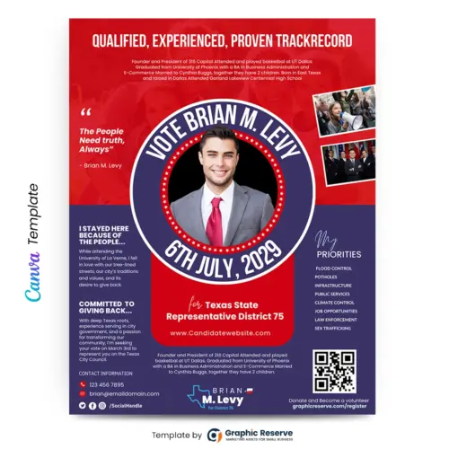 Political Election Flyer Template Canva