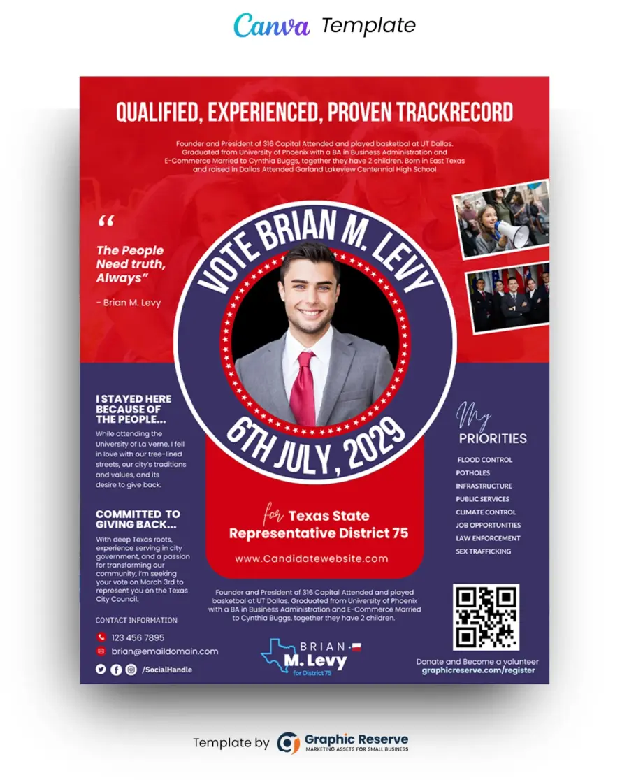 Political Election Flyer Template Canva