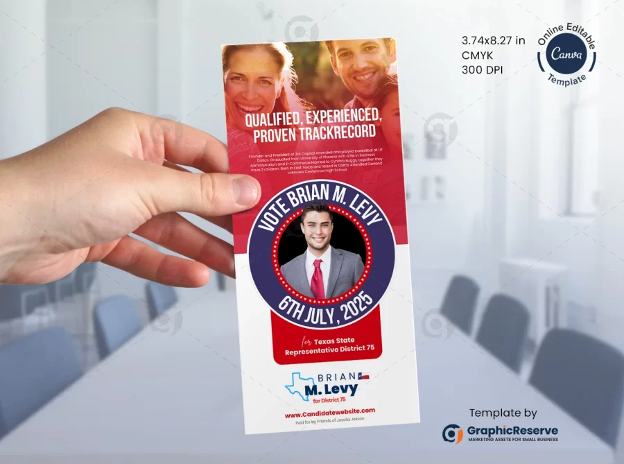 Political Rack Card Design Canva Template