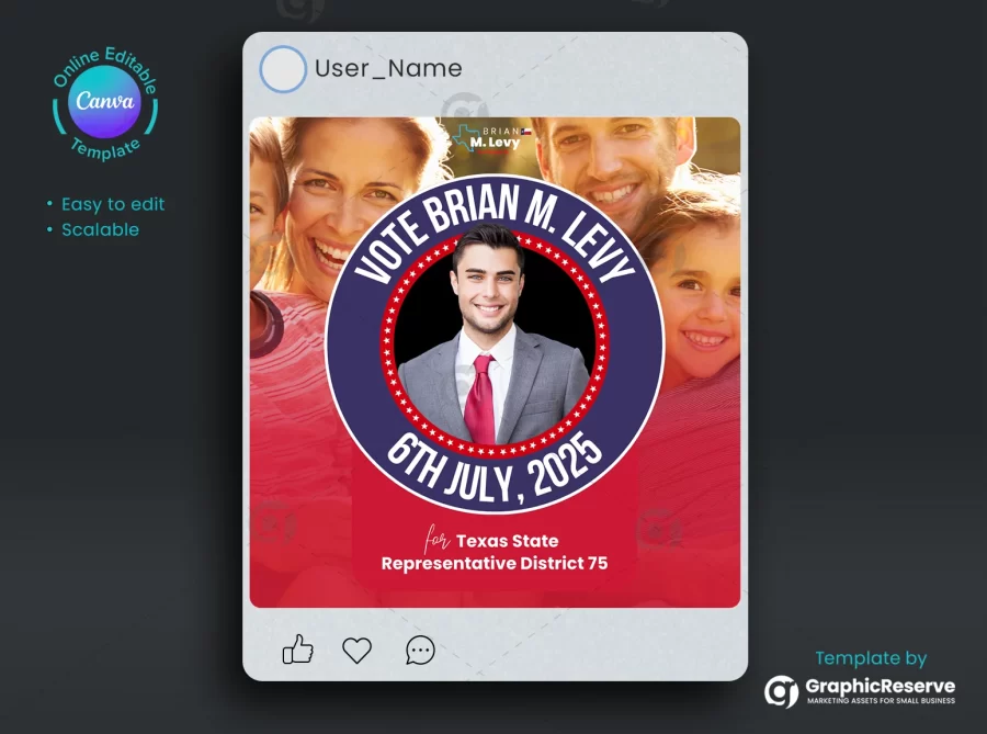 Political Social Media Post Canva Template