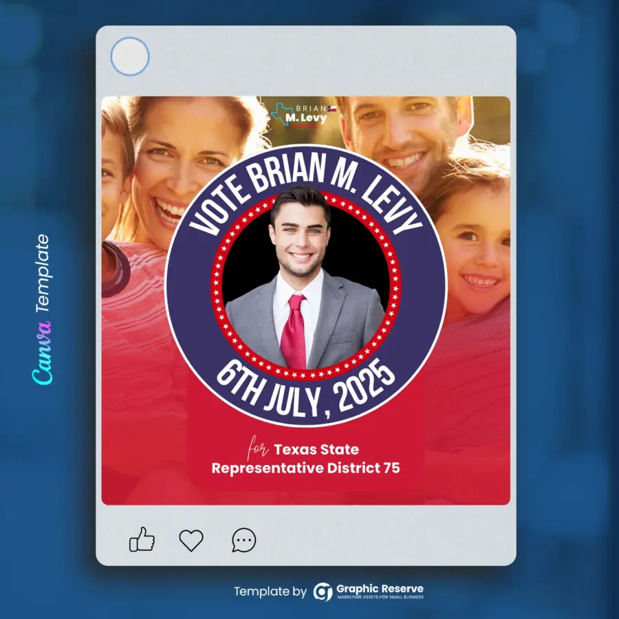 Political Social Media Poster Design (2-in1 Canva Templates)