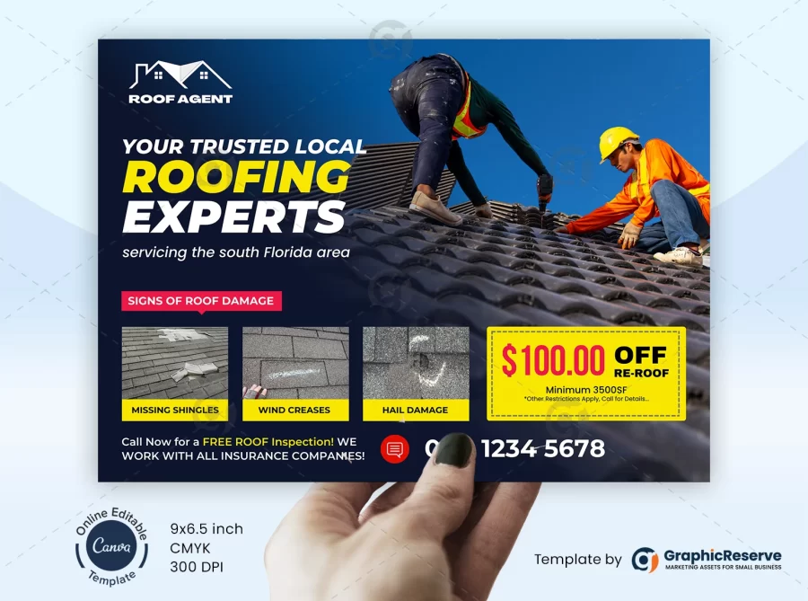 Postcard Template For Roofing Contractors