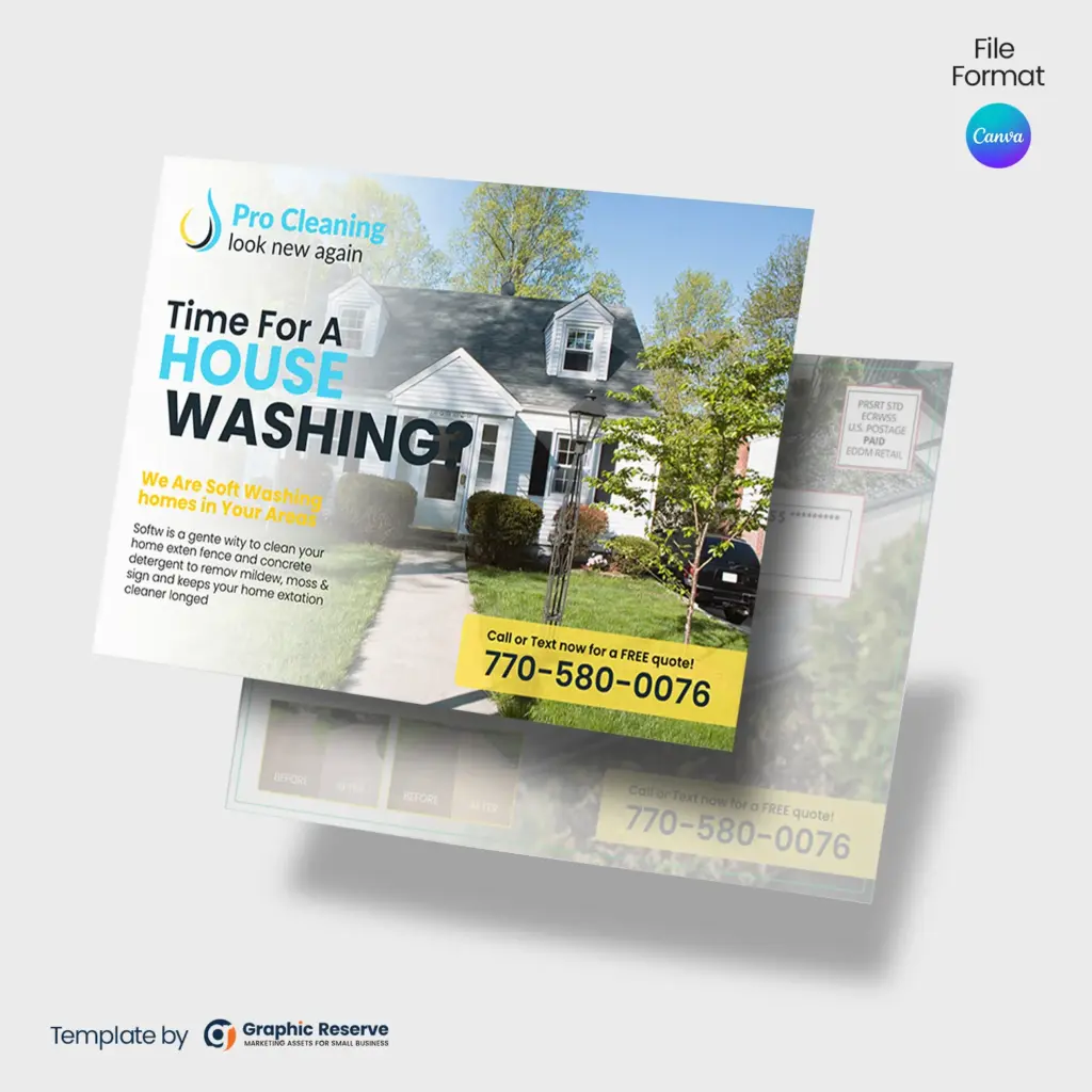 Power Washing EDDM Mail Advertisement Design Template Canva