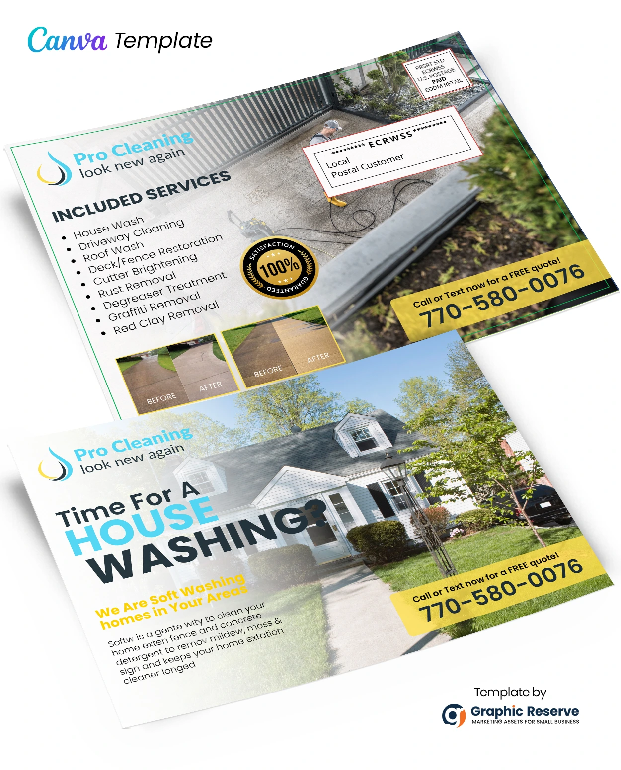 Power Washing EDDM Mail Advertisement Design Template Canva