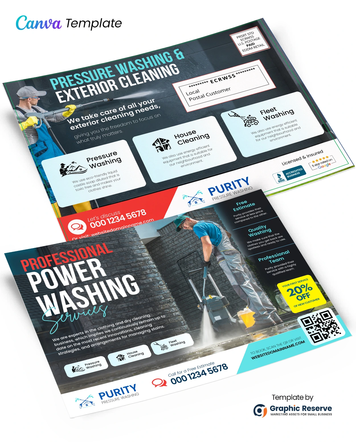Power Washing EDDM Mailing Template – Canva Design