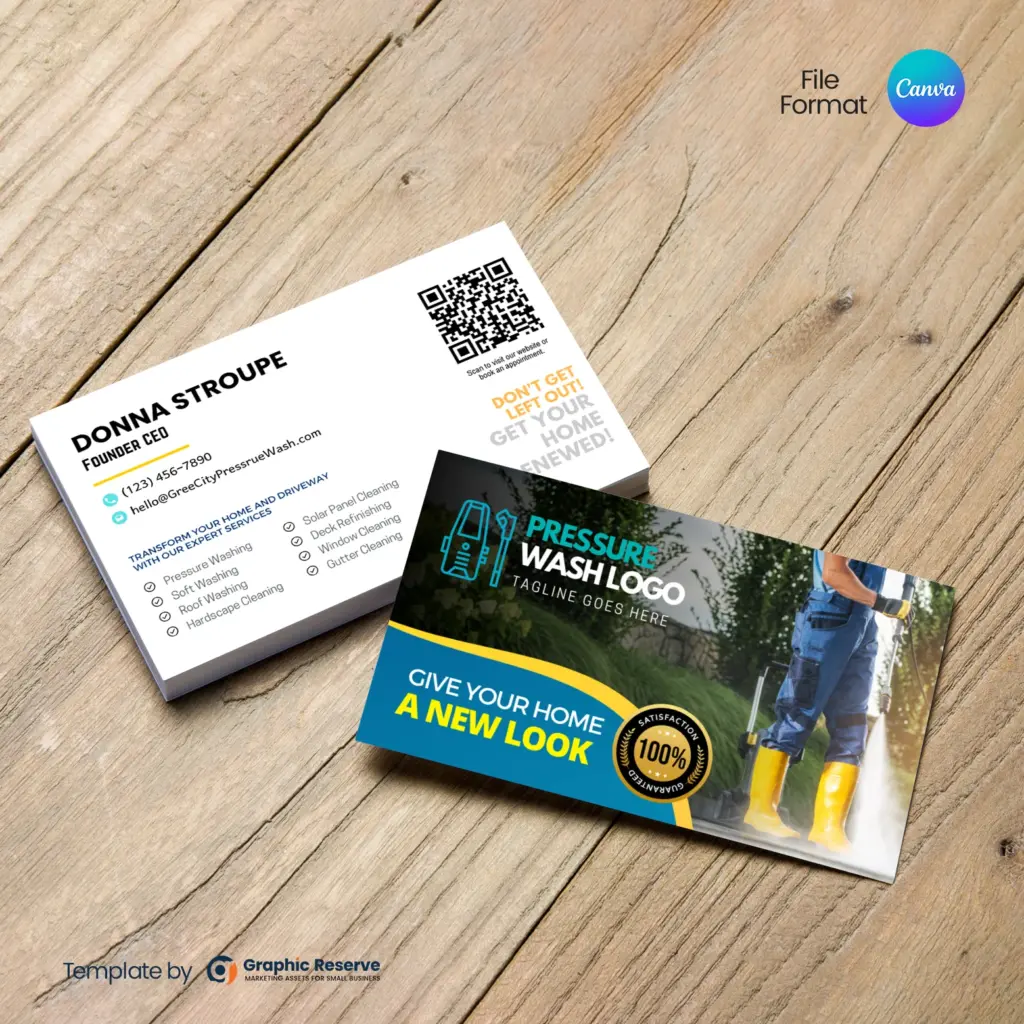 Pressure Washing Business Card Template