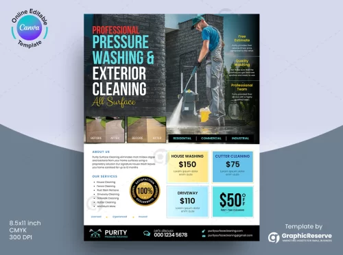 Pressure Washing Coupon Flyer Template Canva