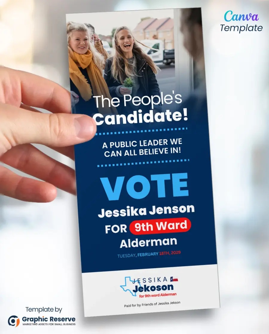 Rack Card Template Canva for Political Candidates