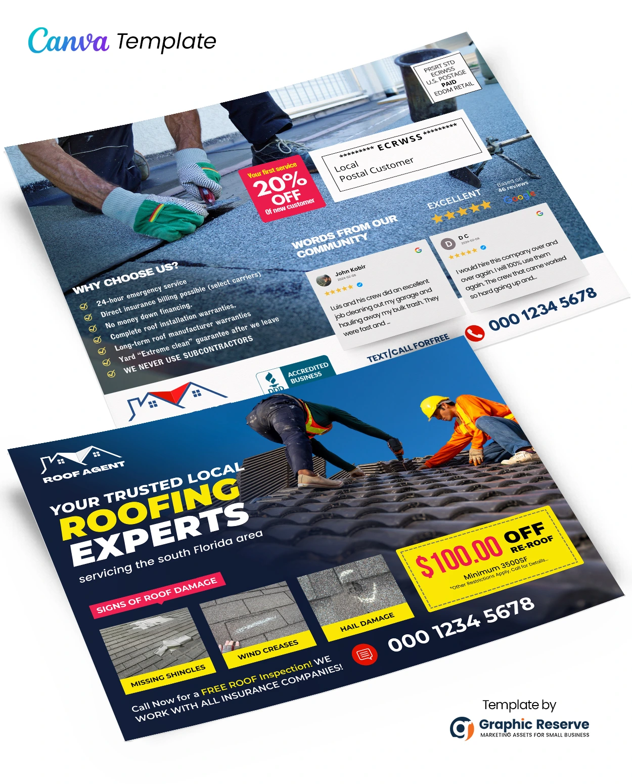 Roofing Postcard Design Template