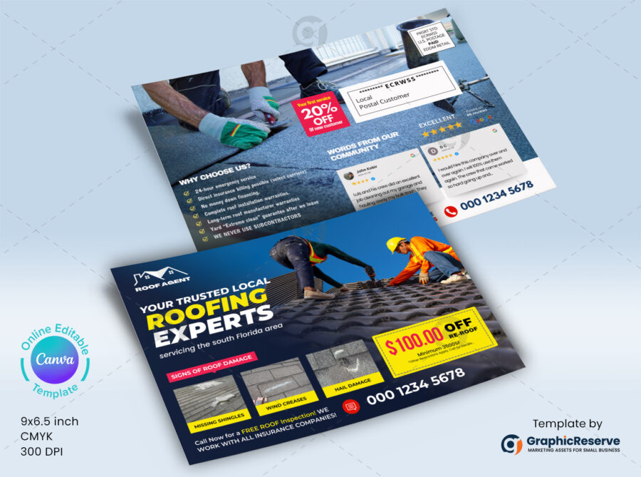 Roofing Postcard Template