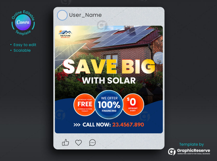 Save Big With Solar Digital Marketing Poster