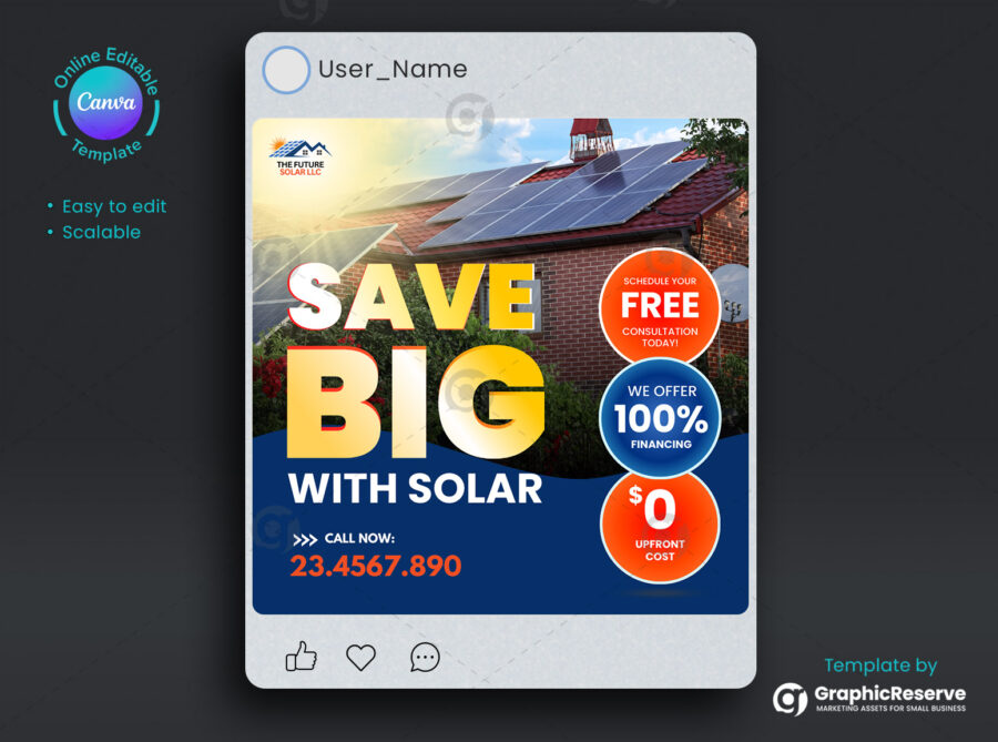 Save Big With Solar Digital Marketing Poster Design