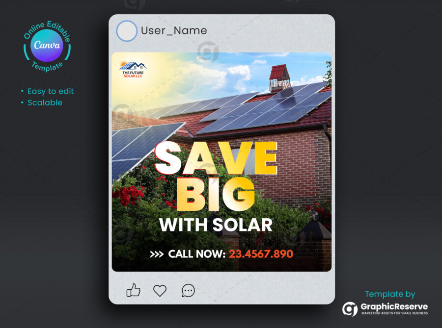 Save Big With Solar Digital Marketing Poster Template