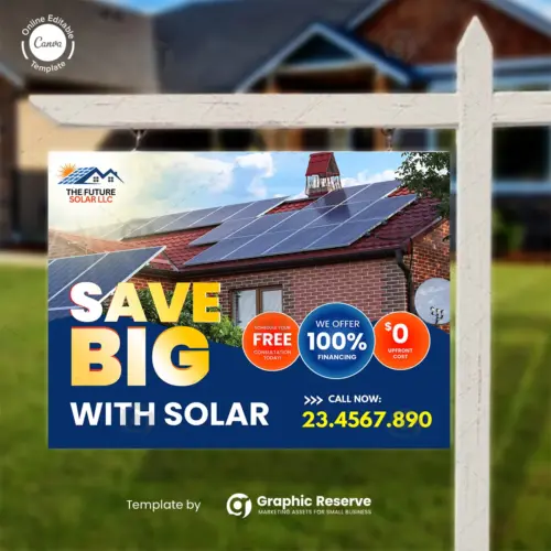 Solar Advertisign Yard Sign Template